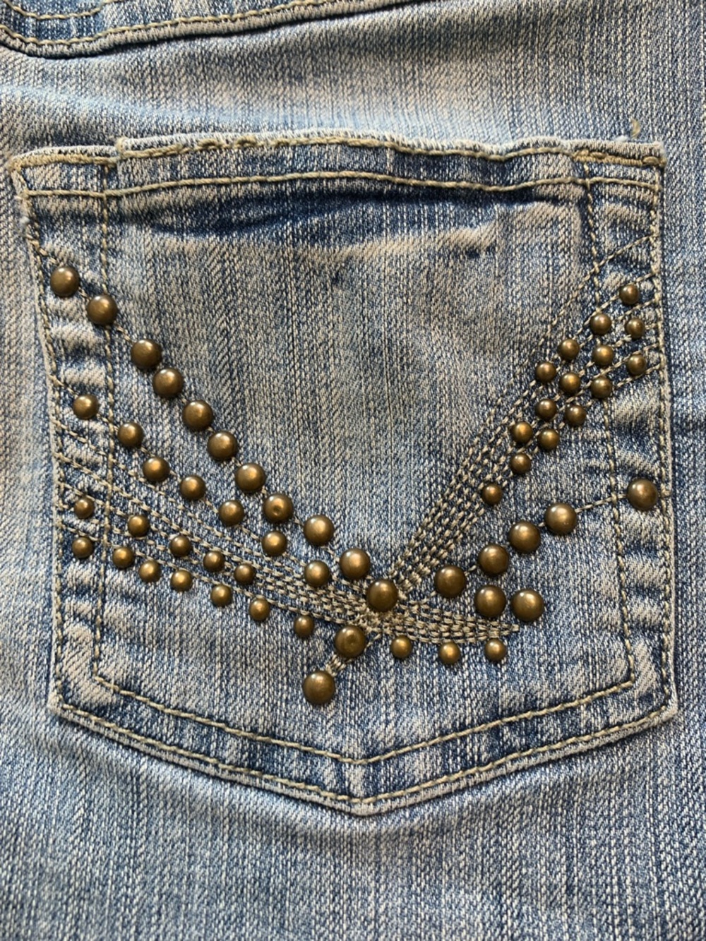 BONGO Vintage Light Blue Denim Bronze Metal Detail - Picture 9 of 9